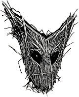 Ginen totem illustration, three-quarter view